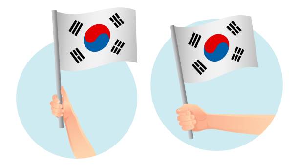 istock Flag in hand. Patriotic background. National flag 1156065276