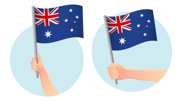 istock Flag in hand. Patriotic background. National flag 1156065993
