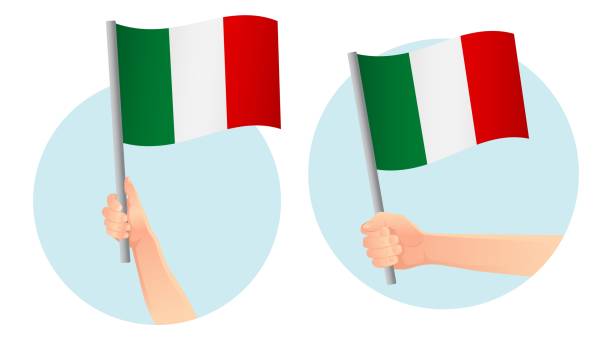 istock Flag in hand. Patriotic background. National flag 1156066081