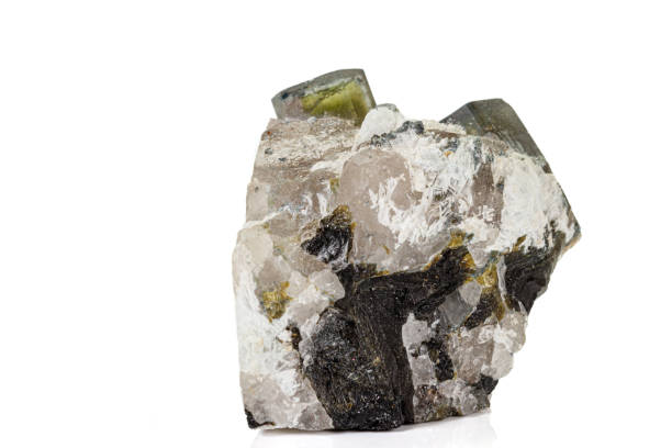 istock Macro tourmaline mineral stone on white background 1156066472