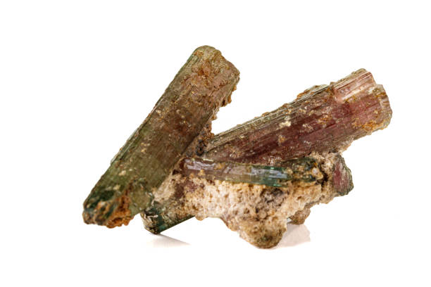 istock Macro tourmaline mineral stone on white background 1156066512