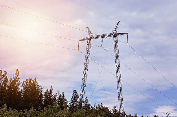 istock High voltage power pole. Metal tower on a sky background 1156067538