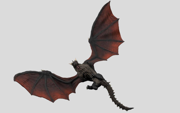 istock Dragon is landing and approaching ground undershoot white background isolated 3d illustration 1156067571