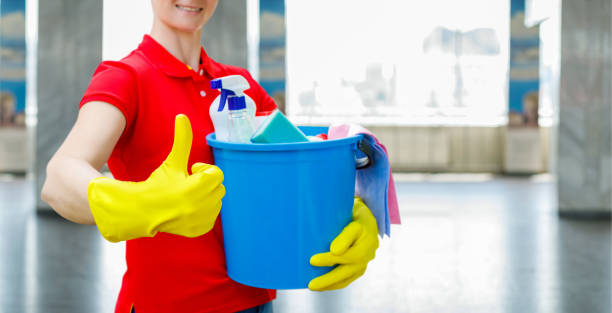 istock The cleaning woman shows the quality work. 1156072208