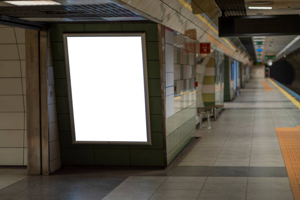 istock Blank billboard on the metro station. 1156074030