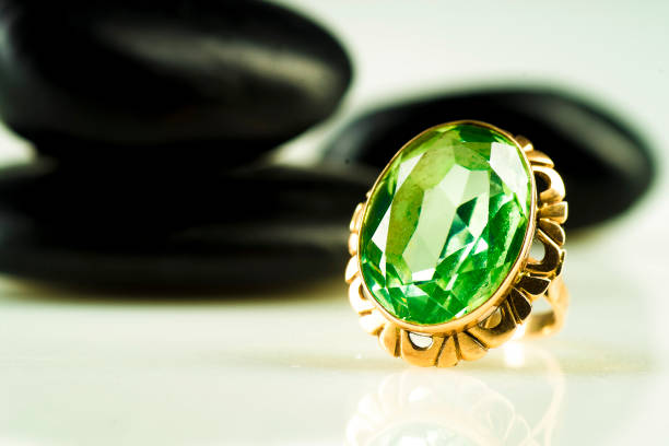 istock A ring with a sapphire on black stones 1156074131