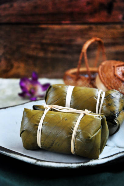 istock Sticky Rice with Banana Filling on Dish 1156080616