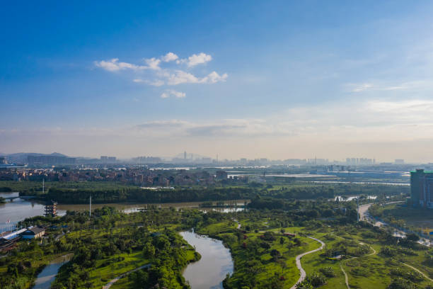 istock Buildings around Wetland Park 1156081085