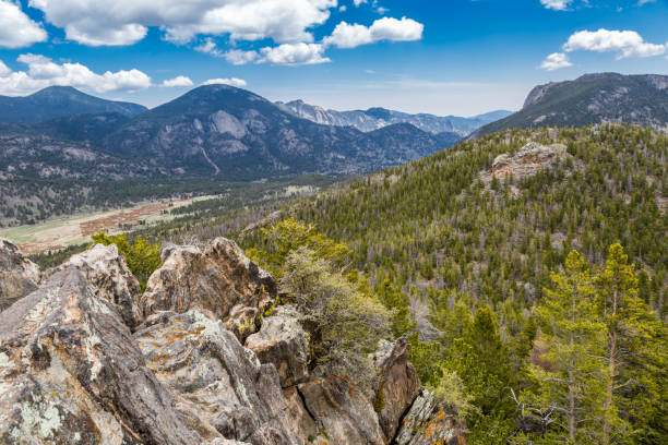 Rocky Mountains rugged landscape stock photo