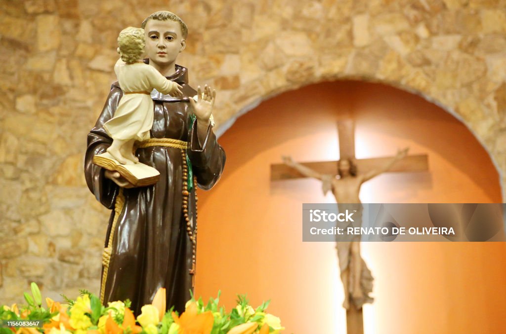 St. Anthony's Image Image of St. Anthony of Padua (Lisbon), a Catholic saint whose festivity is celebrated on 13/06. He's known as the holy game-back. St. Anthony of Padua Stock Photo