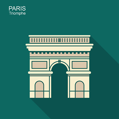 Arc de Triomphe, Paris, France. Travel Paris icon