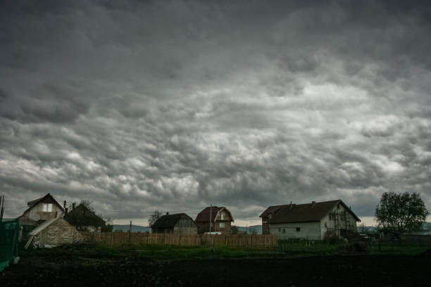 Storm clouds over a residential neighborhood in Kentucky