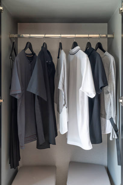 istock modern wardorbe with set of clothes 1156090850