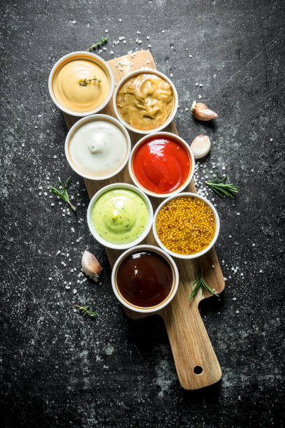 istock Different sauces in the bowls on the cutting Board. 1156091913