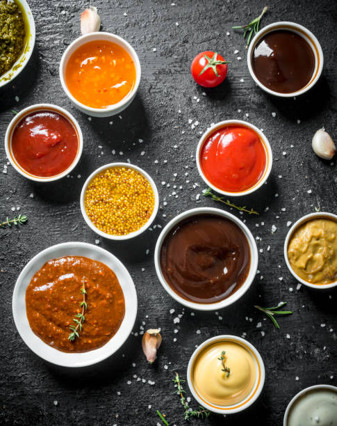 istock Different kinds of sauces in bowls. 1156093303