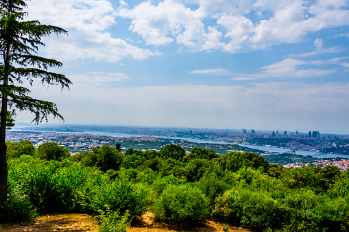 Wonderful view to the city of Istanbul from the hill Camlica that has the best viewpoint to the Istanbul