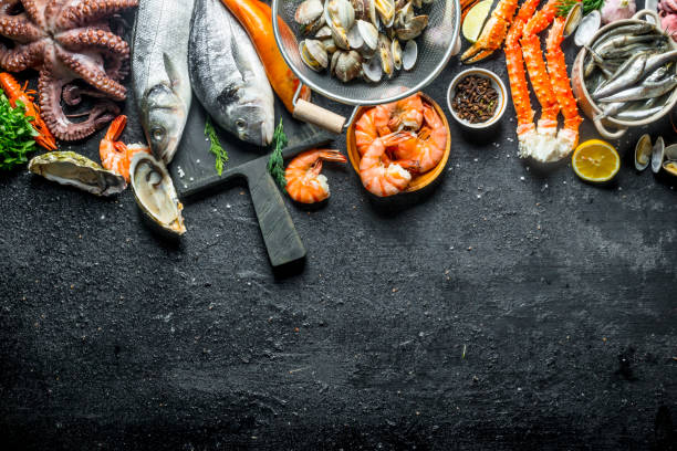 istock Assortment of fresh seafood. 1156095973