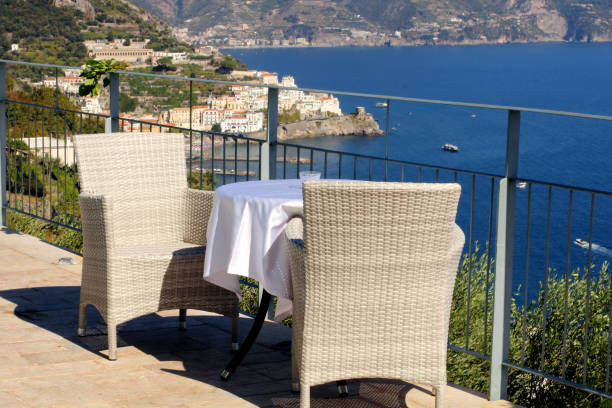 istock tables and chairs in the garden 1156095988