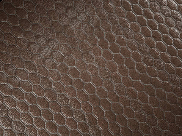 istock Alligator or crocodile brown Leather. Square stitched texture or background with bumps 1156096018