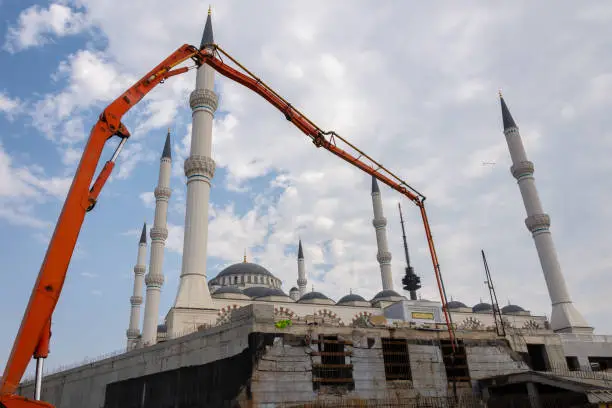 The Republic mosque that is now largest mosque in Istanbul during the building time