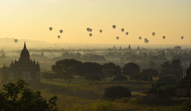 istock Hot air balloons over Bagan at sunrise 1156097634