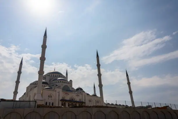 The Republic mosque that is now largest mosque in Istanbul during the building time
