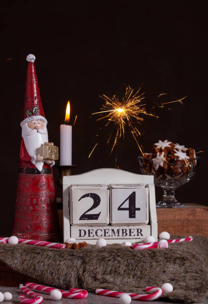 istock Christmas Calendar With Sparklers And Christmas Decor 1156100063