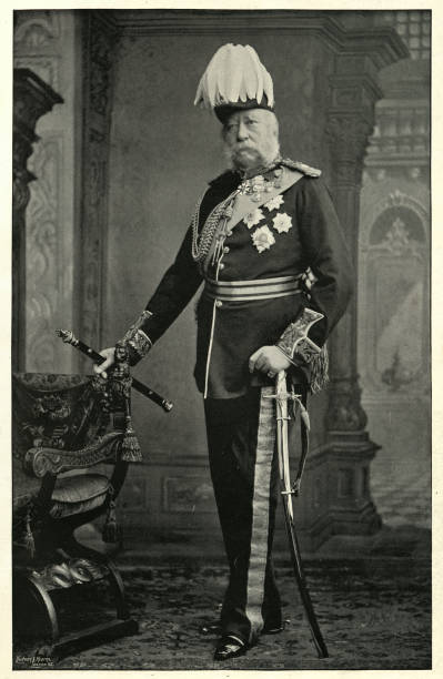 Prince George, Duke of Cambridge, 1895 Vintage photograph of Prince George, Duke of Cambridge, a member of the British Royal Family, a male-line grandson of King George III, cousin of Queen Victoria. The Duke was an army officer by profession and served as Commander-in-Chief of the Forces (military head of the British Army) from 1856 to 1895. prince george photos stock pictures, royalty-free photos & images