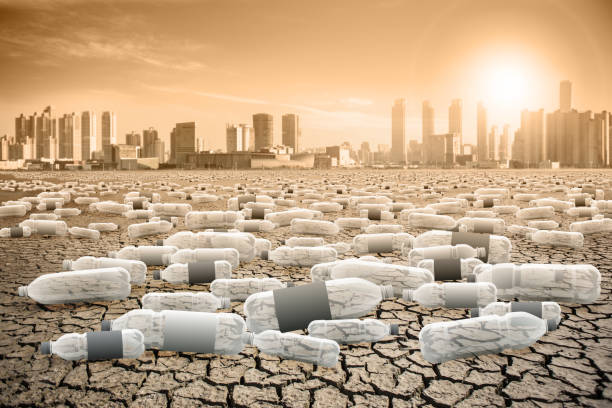 istock City after the effects of plastic waste. 1156103133