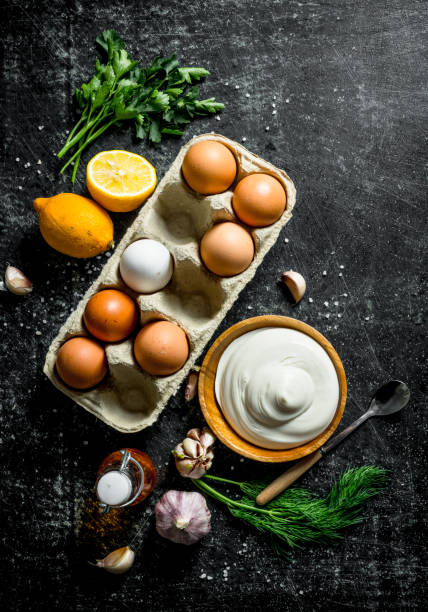 istock Mayonnaise with eggs, herbs and garlic. 1156105150