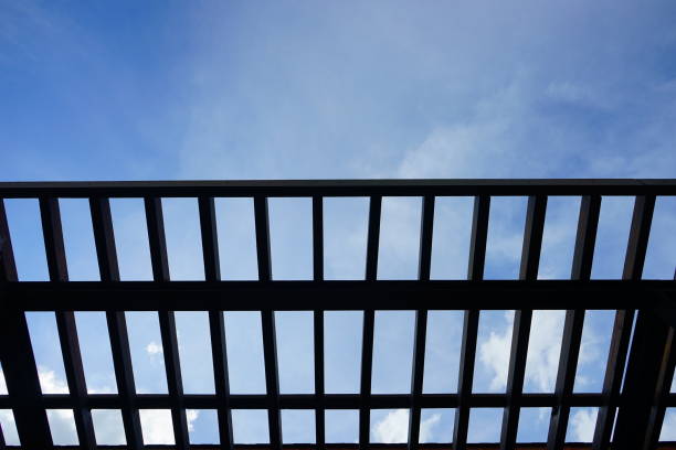 istock Black Roof batten under sky 1156105511
