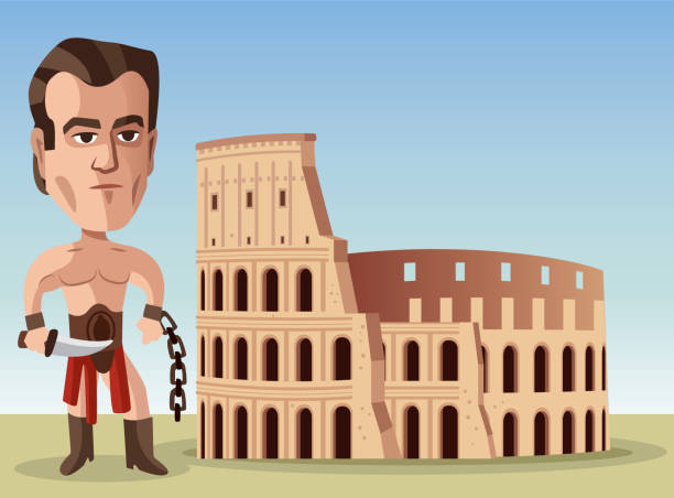 illustrations, cliparts, dessins animés et icônes de gladiateur et ville antique - imperial italy rome roman forum