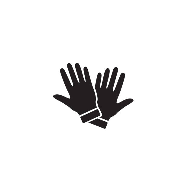 handschuh-symbol-symbol. premium-qualität isoliert emitten element im trendigen stil. vektor - glove stock-grafiken, -clipart, -cartoons und -symbole