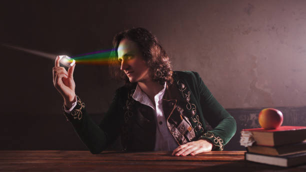 History of science, concept. Isaac Newton and physics.