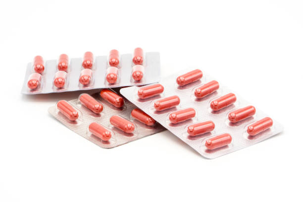 istock Supplements and pills blister packs. Copy space 1156108336