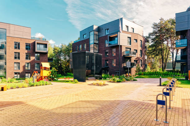 istock Modern terraced complex of apartment residential buildings 1156111447