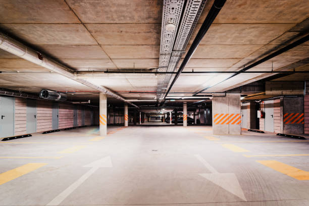 istock Underground Parking garage modern apartment house 1156111700