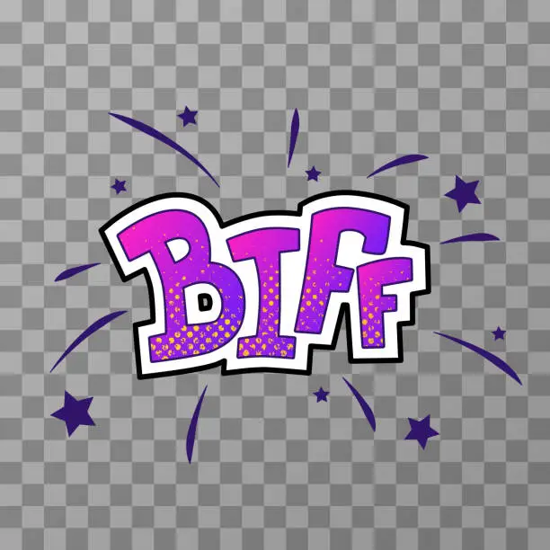 Vector illustration of Colorful biff comic sound effect on transparent background