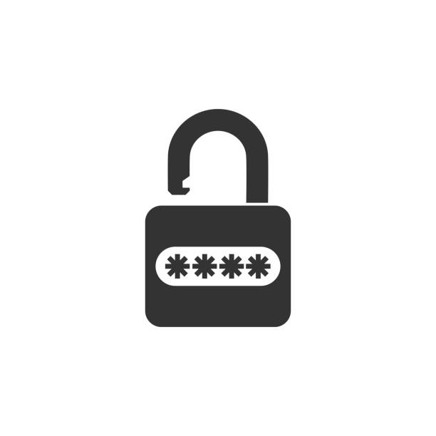 Password protection and safety access icon isolated. Security, safety, protection, privacy concept. Flat design. Vector Illustration Password protection and safety access icon isolated. Security, safety, protection, privacy concept. Flat design. Vector Illustration enter key computer keyboard computer key white stock illustrations