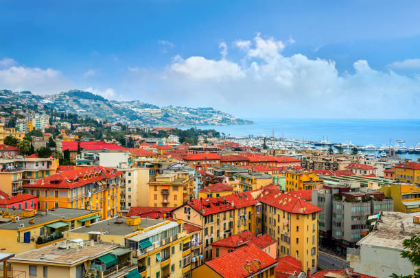 Panoramic view on beautiful city San Remo, Italy Panoramic view on beautiful city San Remo, Italy san remo italy photos stock pictures, royalty-free photos & images