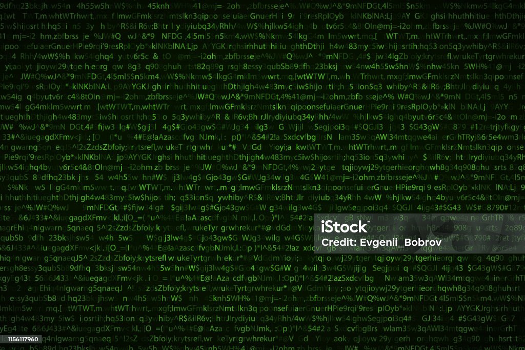 Abstract Complicated Crypto Symbols On Black Data Encryption Binary ...
