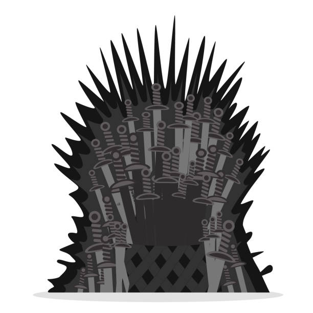 Throne of swords on a white background. Throne of swords on a white background. Logotype throne stock illustrations