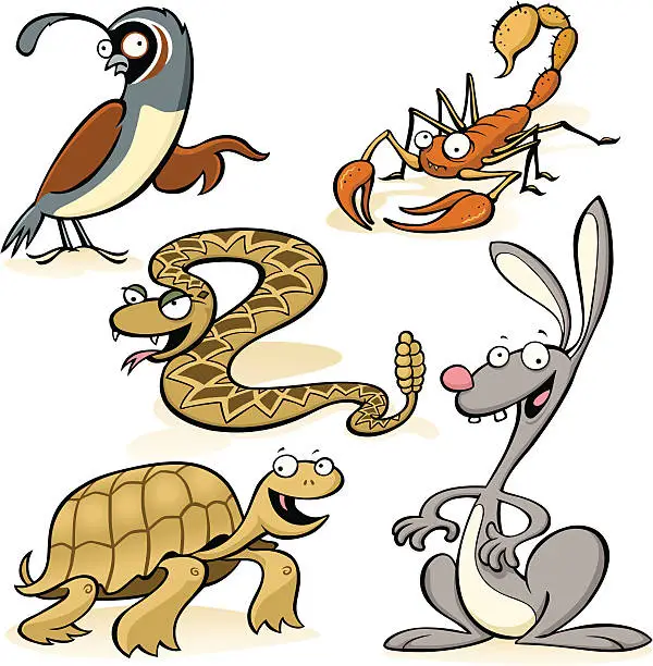 Vector illustration of Desert Critters