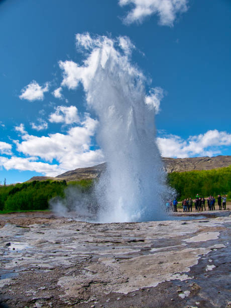 istock View on a geyser in Geysir, Iceland 1156121651