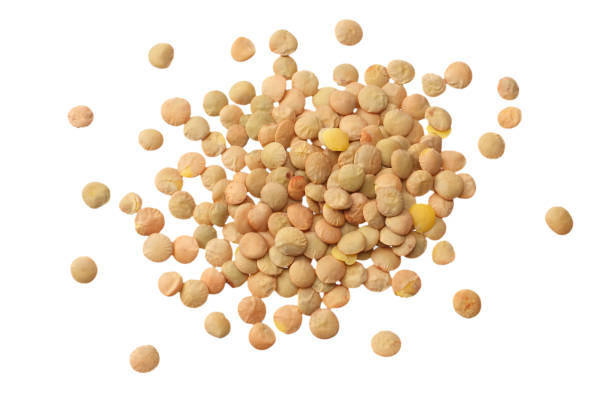 istock lentils isolated on white background. top view 1156126341