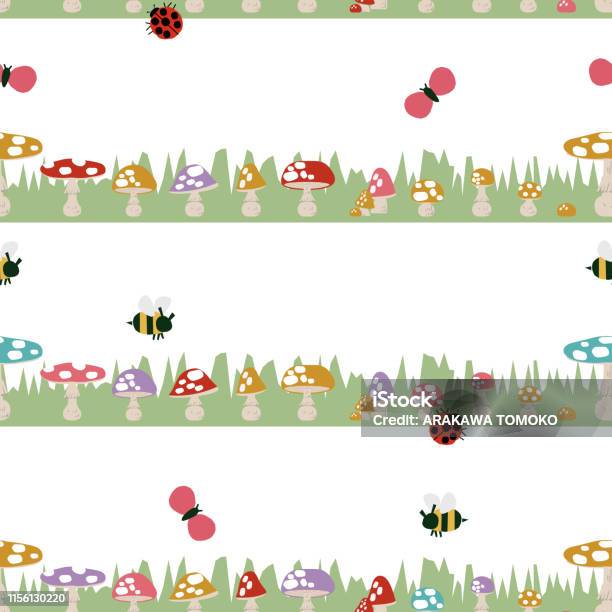 Seamless Pattern Of Mushrooms Red Mushroom Wallpapers Stock Illustration - Download Image Now