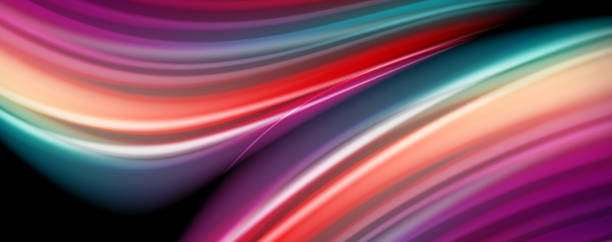 istock Abstract wave lines fluid rainbow style color stripes on black background. Artistic illustration for presentation, app wallpaper, banner or poster 1156131165