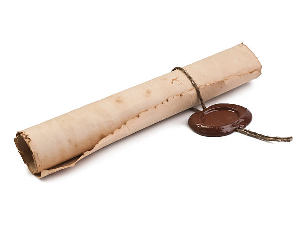 istock old paper with a wax seal on white background 115613163