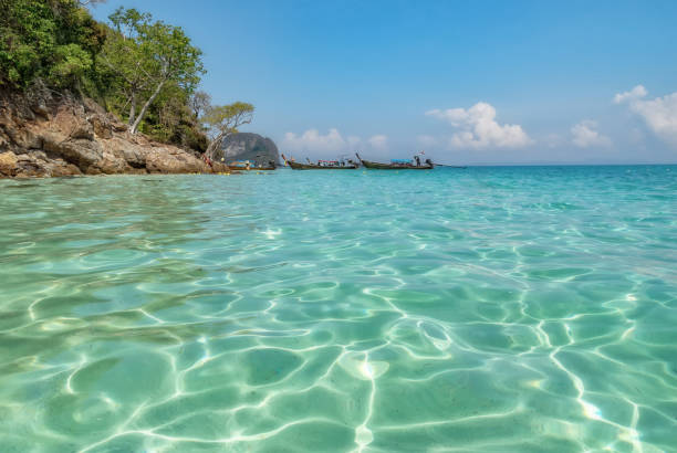 beautiful thailand. - phuket province beach blue cliff imagens e fotografias de stock