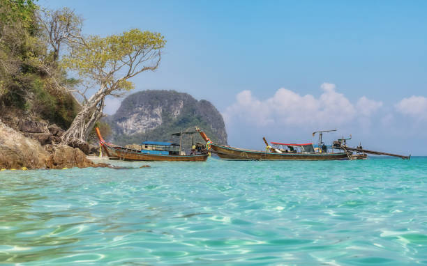 beautiful thailand. - phuket province beach blue cliff imagens e fotografias de stock